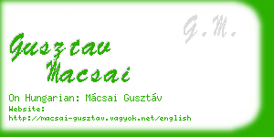 gusztav macsai business card